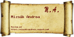 Mizsák Andrea névjegykártya