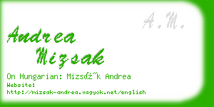 andrea mizsak business card